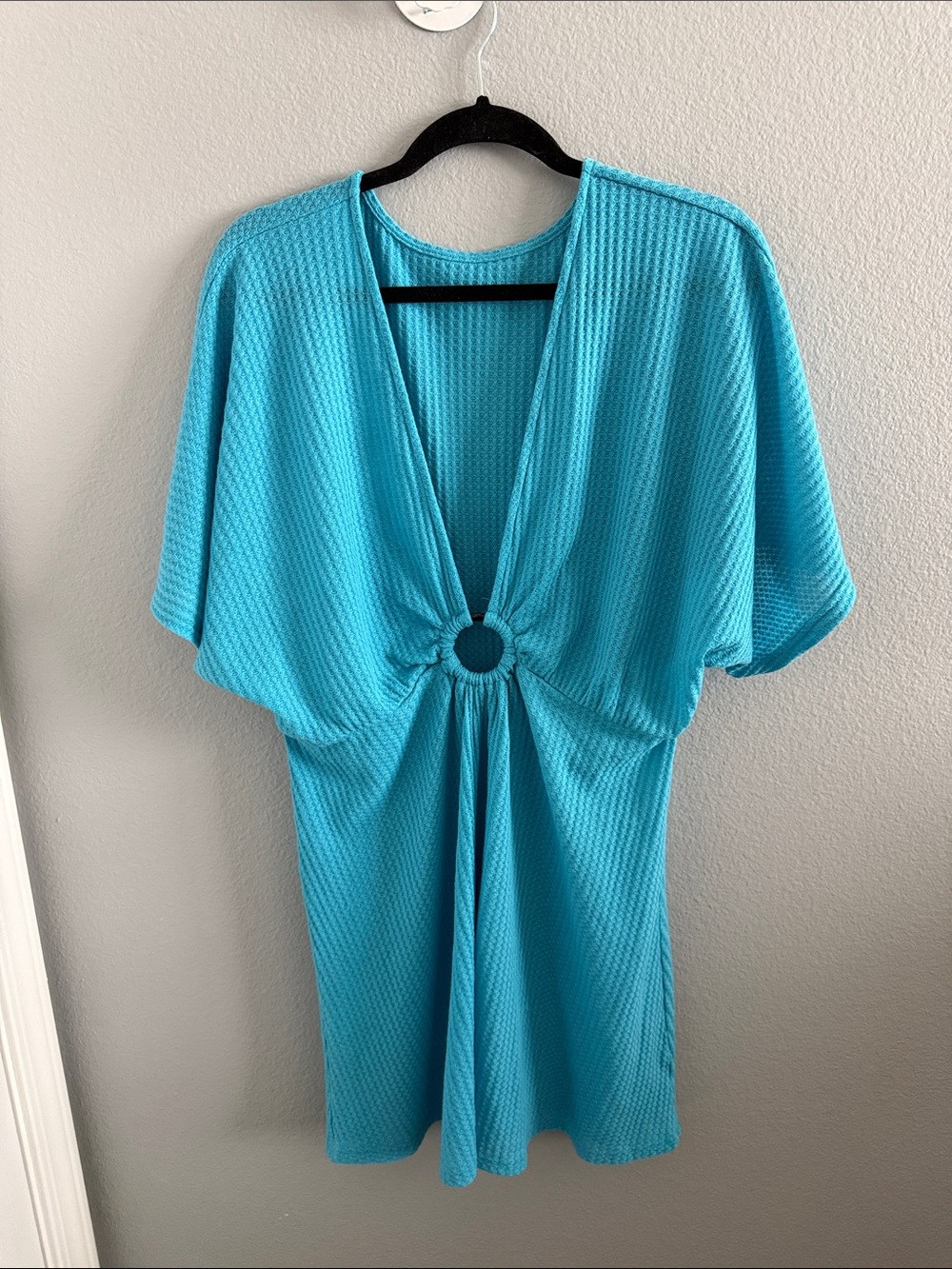Turquoise Ring-Front Swim Coverup